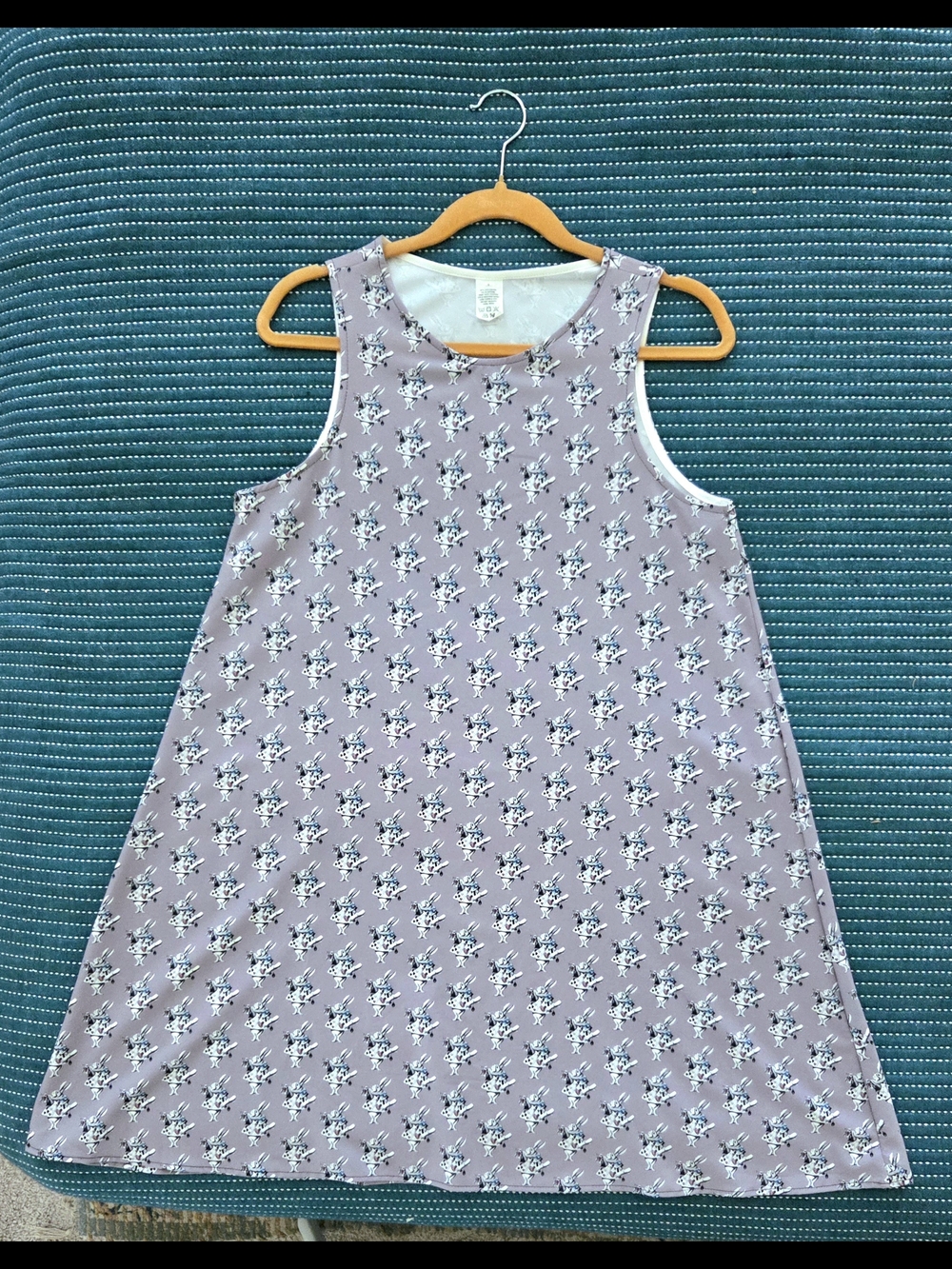 Alice In Wonderland Lavender Floral Sleeveless Mini Dress Or Tunic